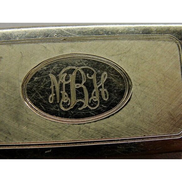 "MBH" Engraved Money Clip Stainless Steel Credit Card Cash ID Holder Silver - Picture 1 of 12